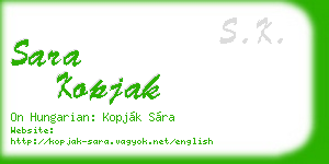 sara kopjak business card